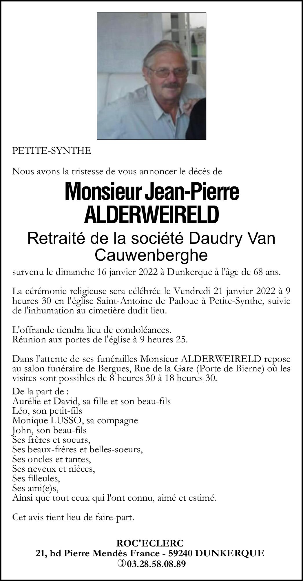 Monsieur Jean-pierre ALDERWEIRELD