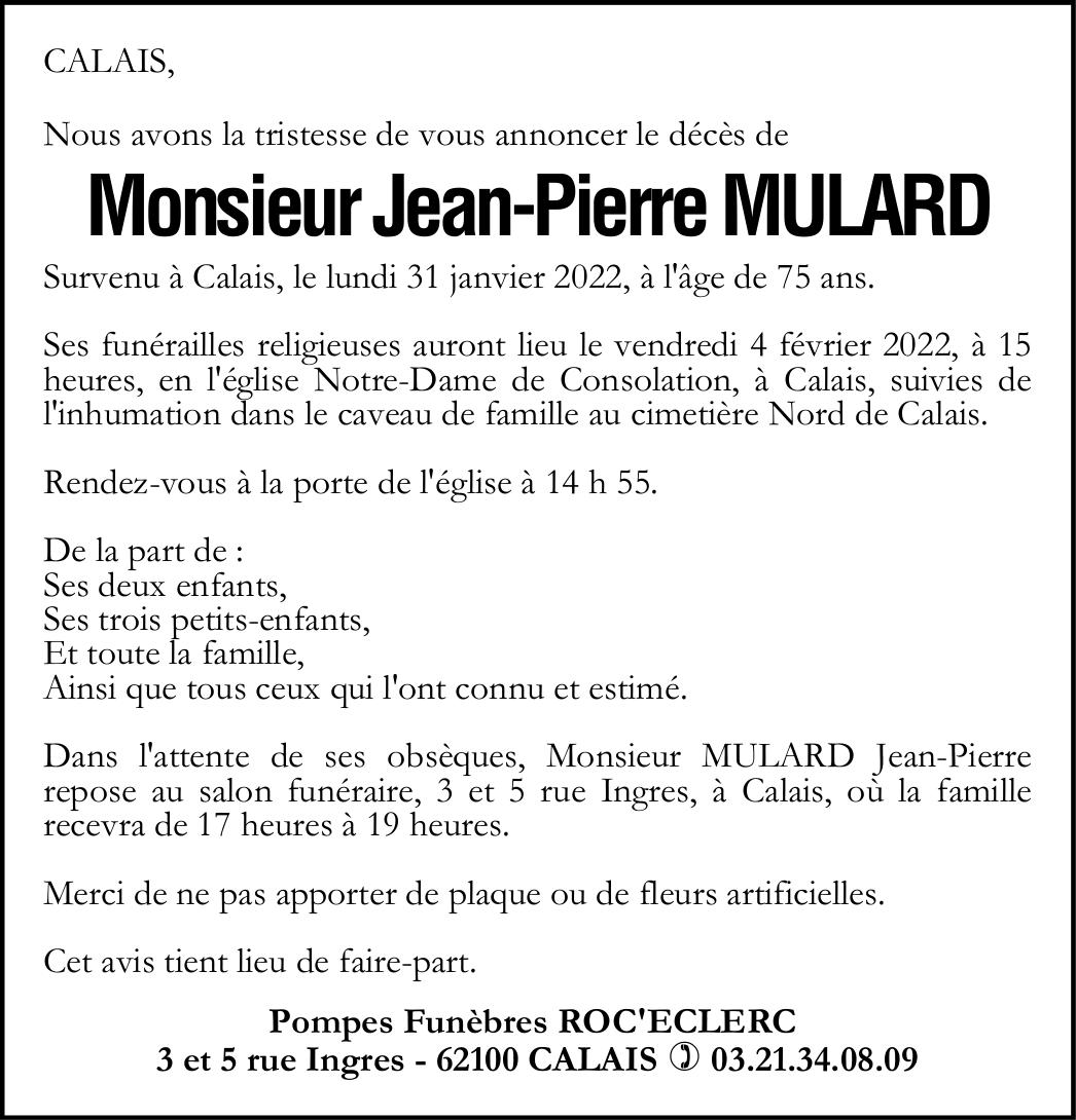 Monsieur Jean-pierre Edouard MULARD