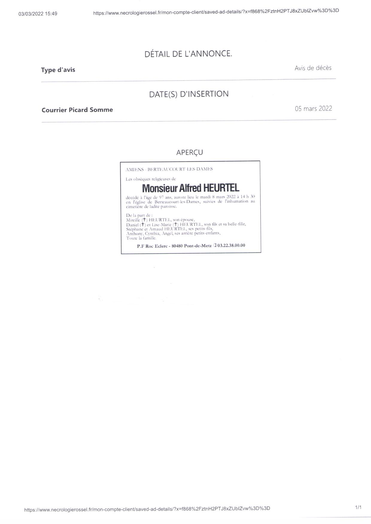 Monsieur Alfred HEURTEL