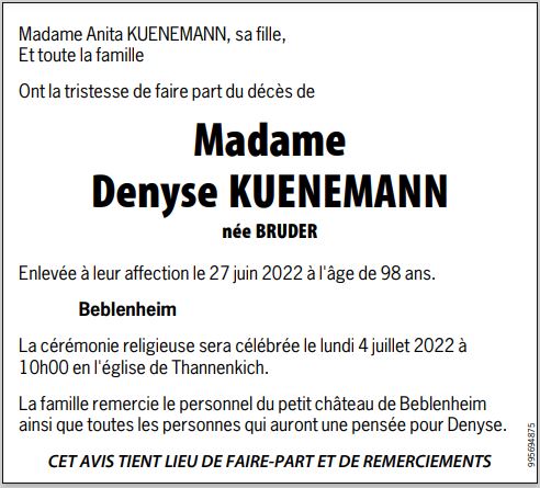 Photo de profil de Madame Denyse KUENEMANN