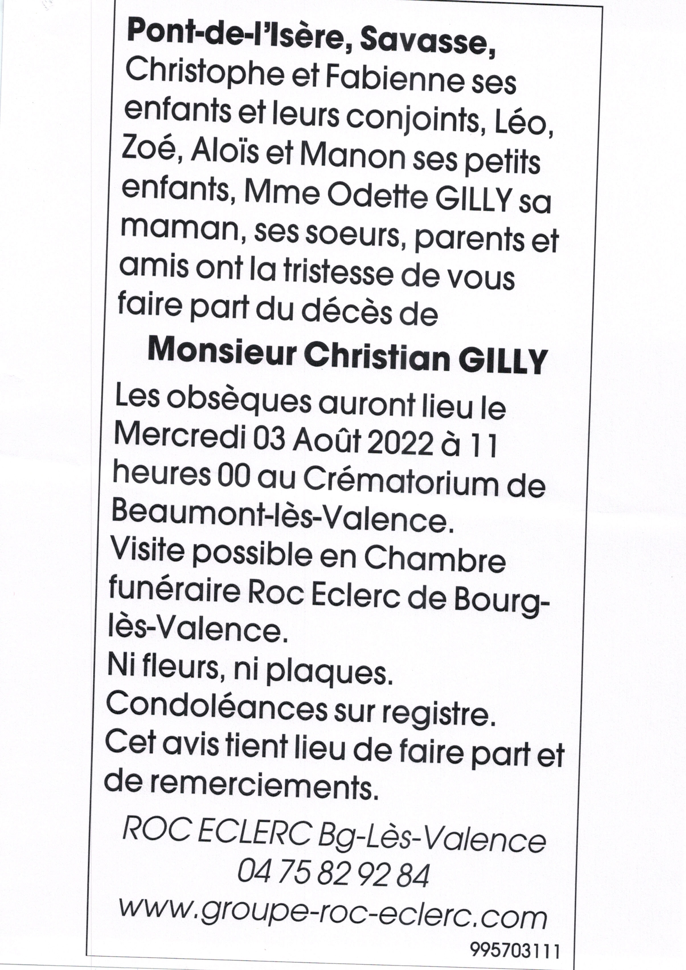 Monsieur Christian GILLY