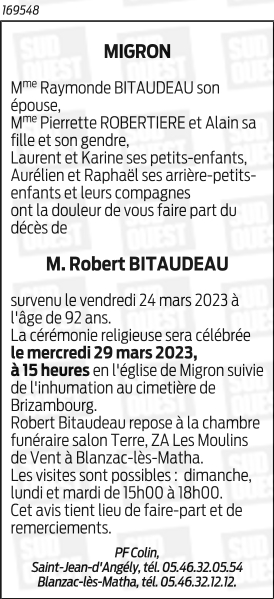 Monsieur Robert BITAUDEAU