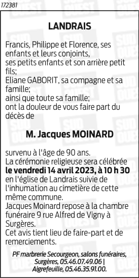 Monsieur Jacques, Henri MOINARD