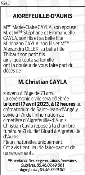 Monsieur Christian CAYLA