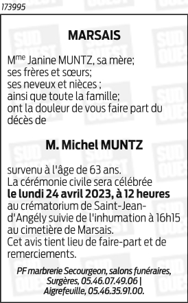 Monsieur Michel, Louis MUNTZ