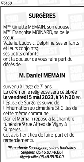 Monsieur Daniel, Jacques MEMAIN