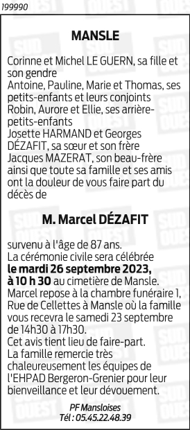 DÉZAFIT Marcel, Claude