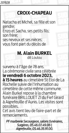 Monsieur Alain, Alcide, Roger BURKEL
