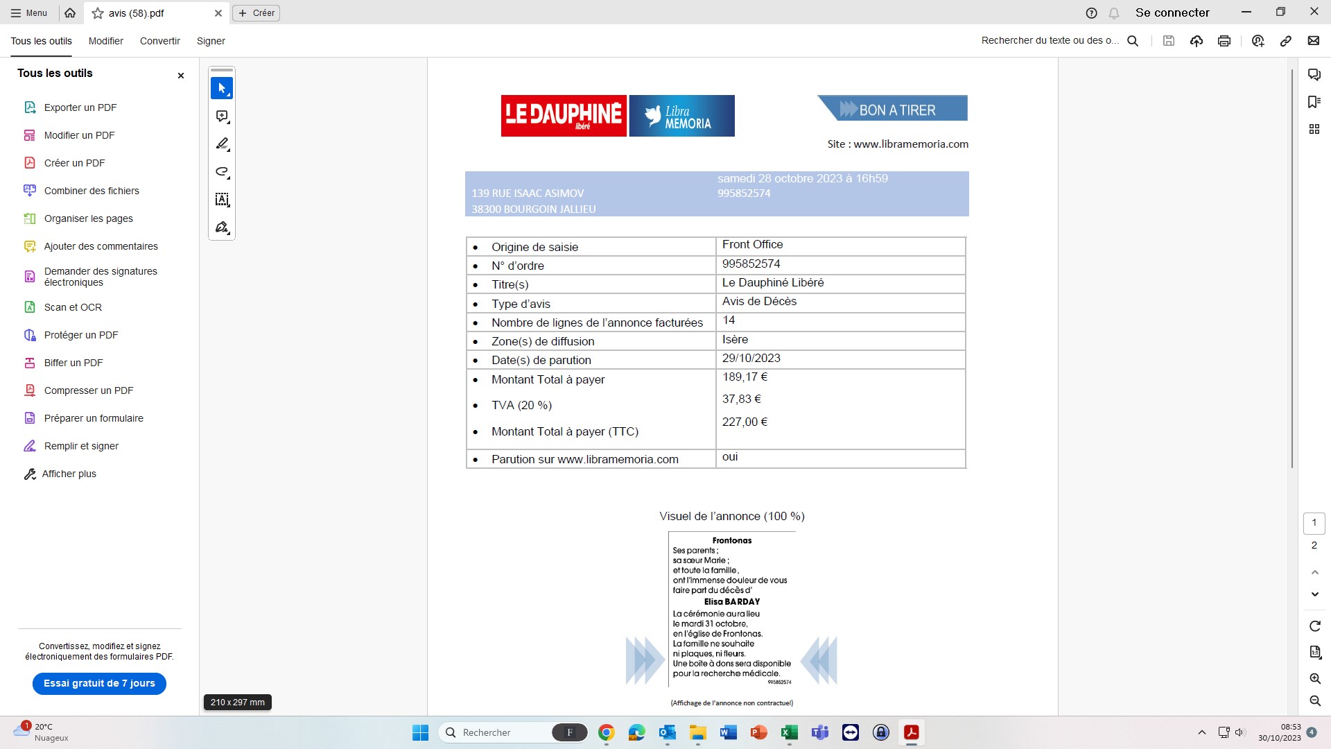 Madame Elisa, Sylvie BARDAY née BARDAY