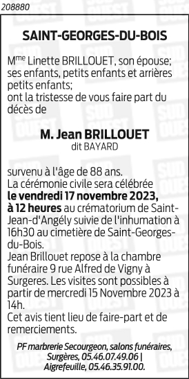 Monsieur Jean, René, Henri BRILLOUET