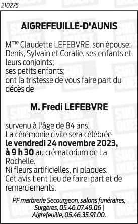 Monsieur Fredi, Roger, Léon LEFEBVRE