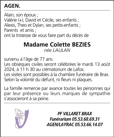 Colette BEZIES né(e) LAULAN