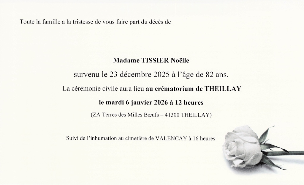 Madame Noëlle TISSIER née TISSIER