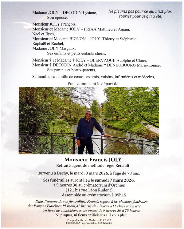 Monsieur Francis JOLY né JOLY