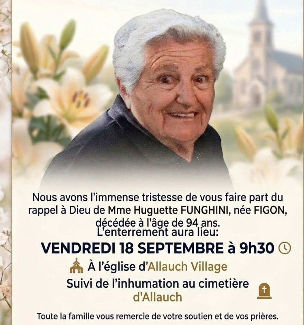 Madame Huguette FUNGHINI née FIGON